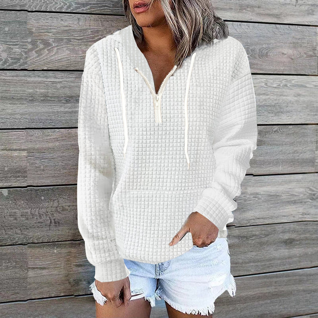 Women's Hoodie | Relaxed | With Drawstring | Autumn - White