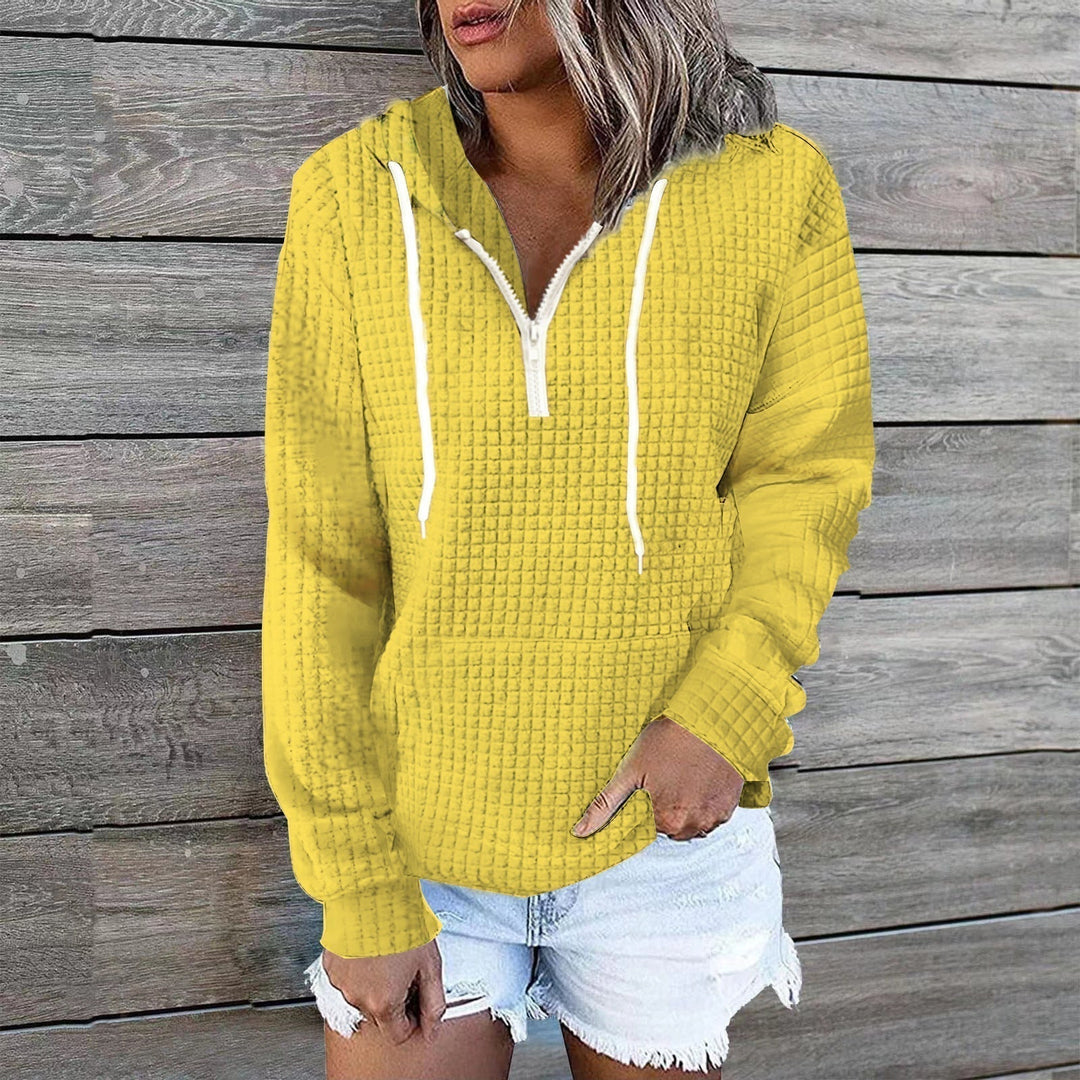 Women's Hoodie | Relaxed | With Drawstring | Autumn - Yellow