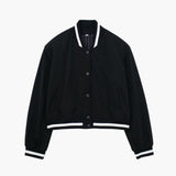 Women's Houndstooth Bomber | Print | Winter - Black