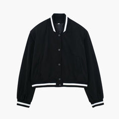 Women's Houndstooth Bomber | Print | Winter - Black