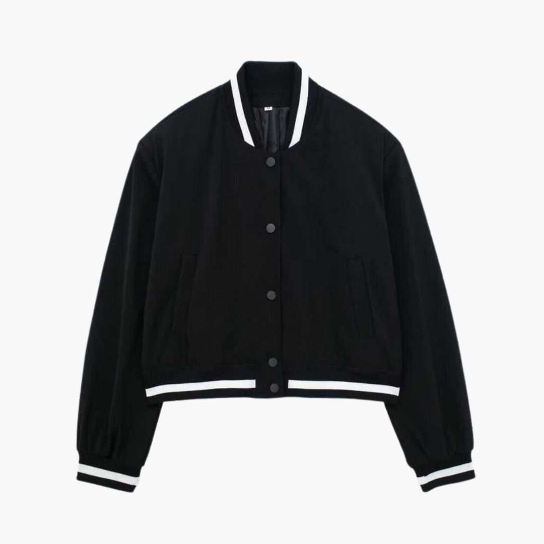 Women's Houndstooth Bomber | Print | Winter - Black