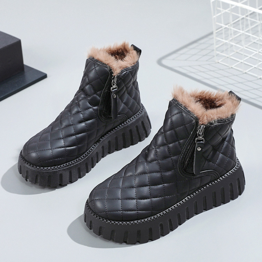 Women's Insulated Winter Snow Boots - Warm & Waterproof - Black