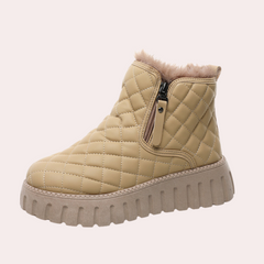 Women's Insulated Winter Snow Boots - Warm & Waterproof - Khaki