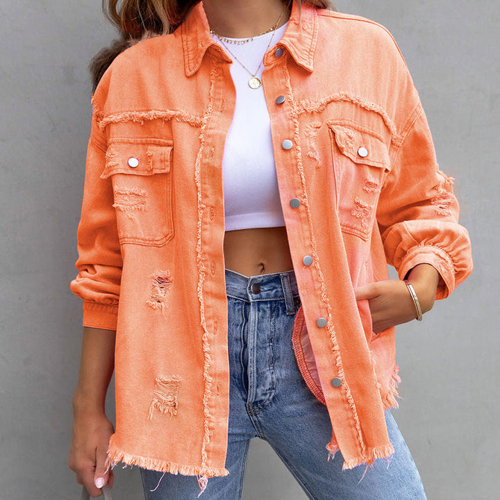 Women's Jacket | Denim | Distressed | Autumn