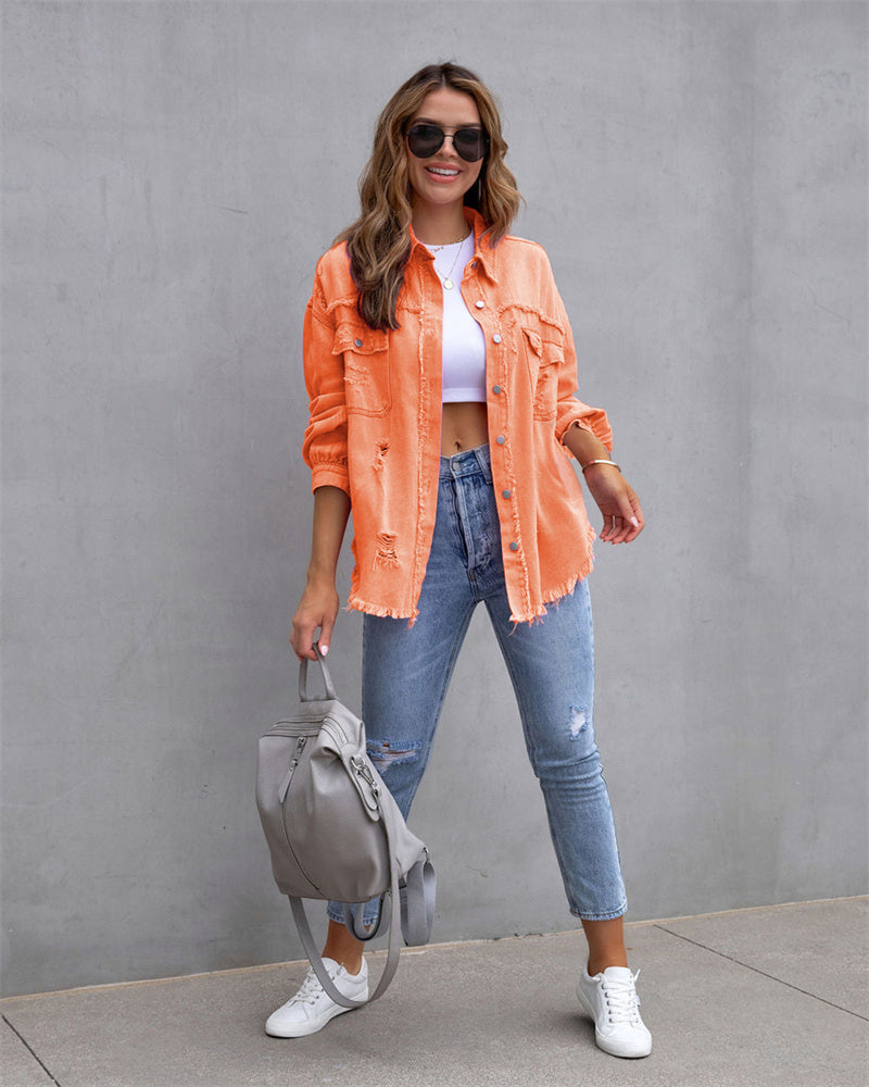 Women's Jacket | Denim | Distressed | Autumn