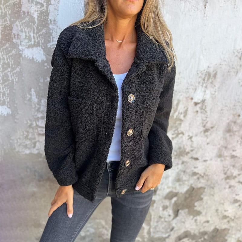 Women's Jacket | Elegant | Button Front | Autumn - Black