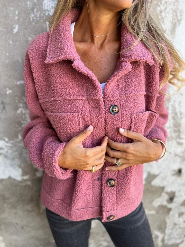 Women's Jacket | Elegant | Button Front | Autumn - Pink