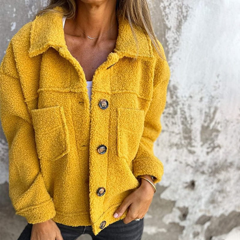 Women's Jacket | Elegant | Button Front | Autumn - Yellow