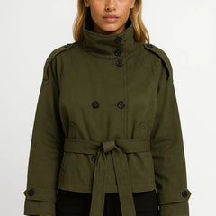 Women's Jacket | High Collar | Cinched Waist | Autumn