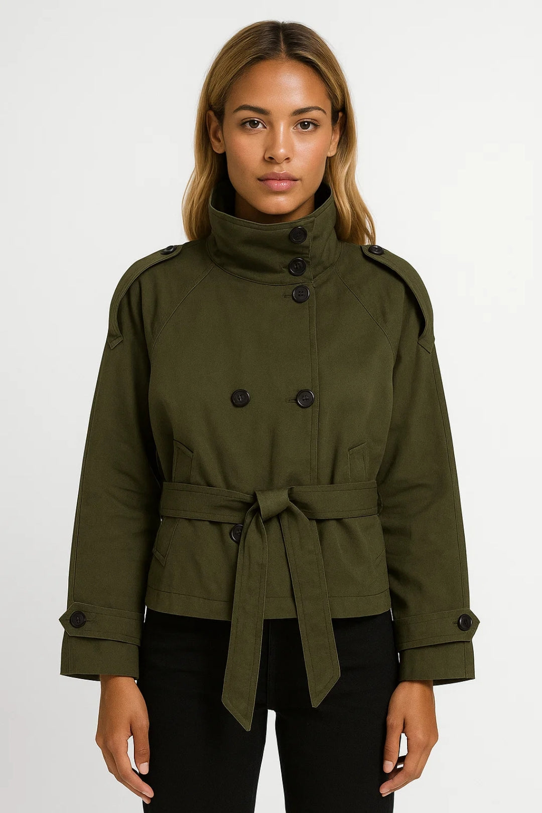 Women's Jacket | High Collar | Cinched Waist | Autumn