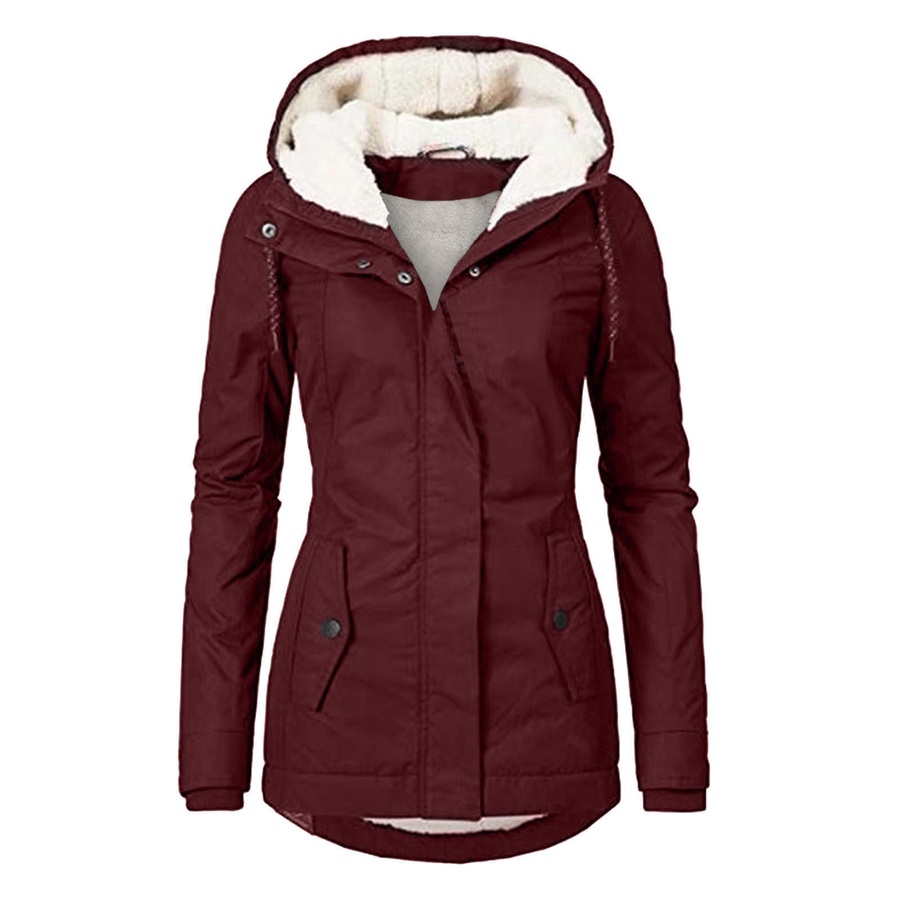 Women's Jacket | Slim Fit | Hood | Winter - Burgundy