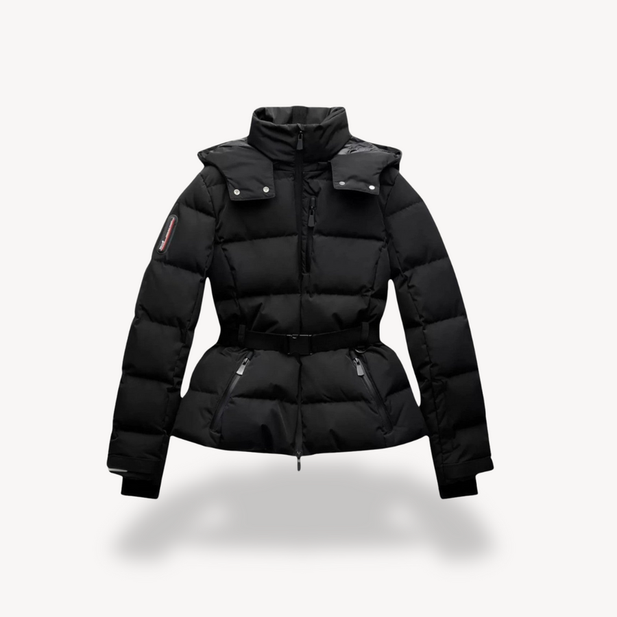 Women's Jacket | Slim Fit | Padded | Belted | Winter - Black