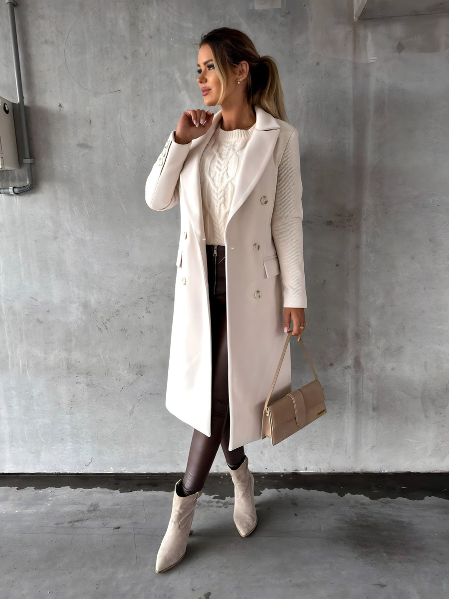 Women's Jacket | Tailored | Button-Front | Winter - Beige