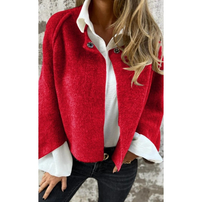 Women's Jacket | Tailored | Button Front | Winter - Red