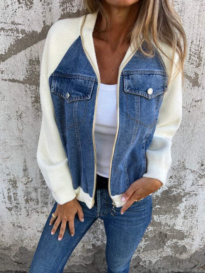 Women's Jacket | Tailored V-Neck | Autumn - Blue