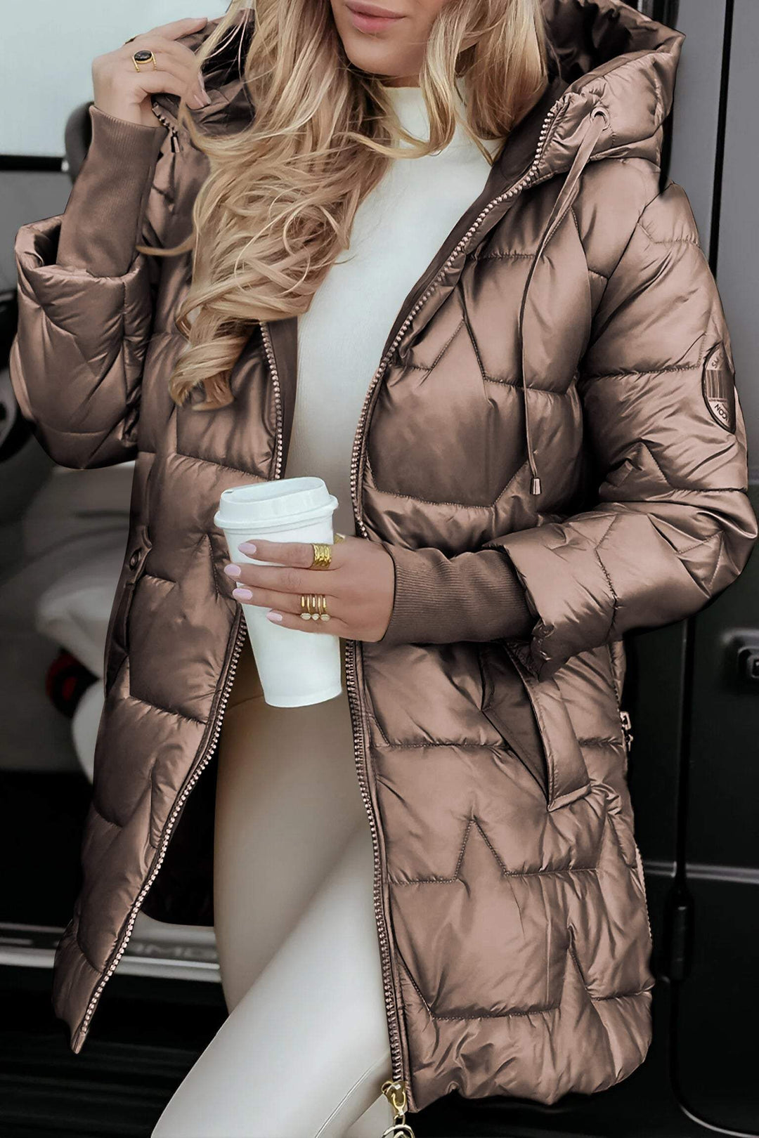 Women's Jacket | Tailored | With Hood | Autumn - Brown