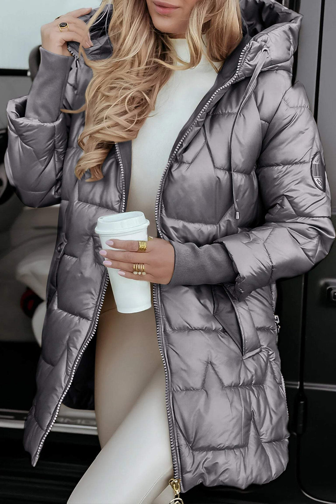 Women's Jacket | Tailored | With Hood | Autumn - Gray