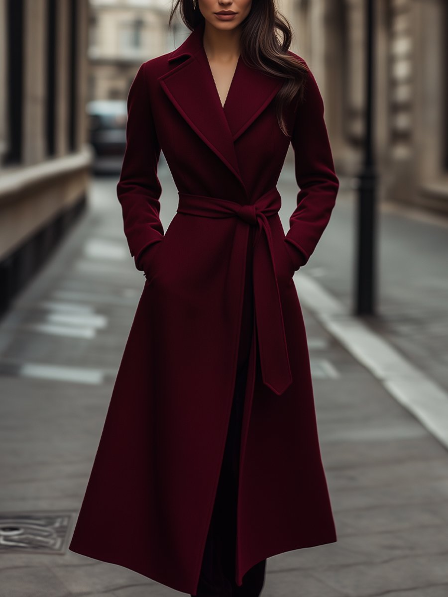 Women's Jacket | Tailored Wrap | Winter - Burgundy