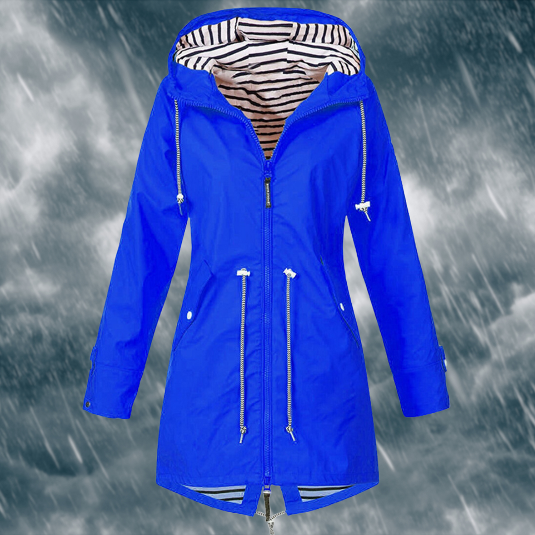 Women's Jacket | Water-Resistant | Hood | Autumn - Light Blue