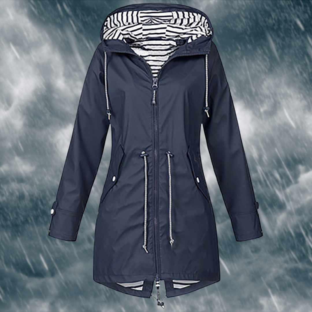 Women's Jacket | Water-Resistant | Hood | Autumn - Navy