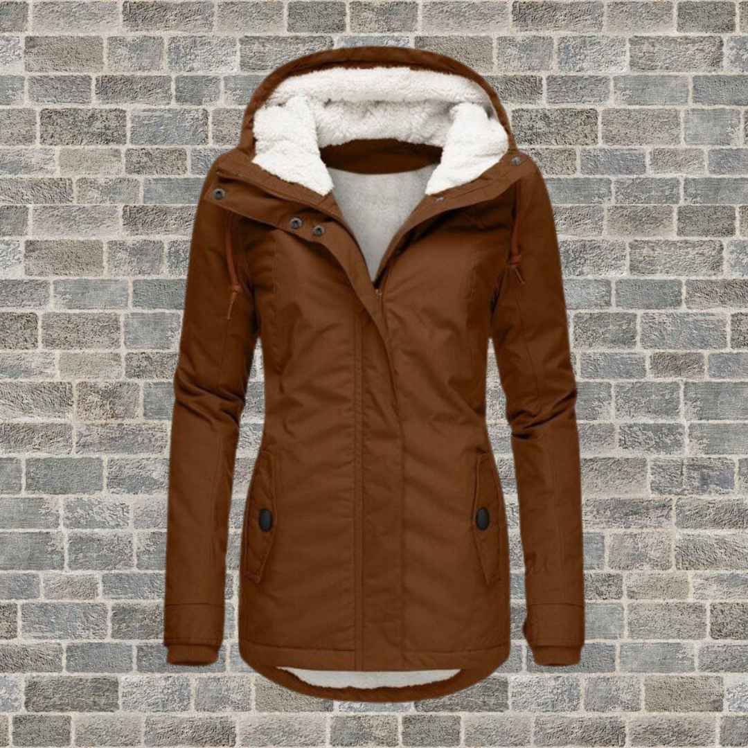 Women's Jacket | Water-Resistant | Hooded | Winter - Brown