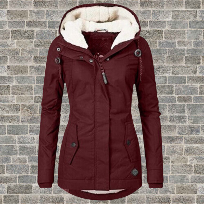 Women's Jacket | Water-Resistant | Hooded | Winter - Wine