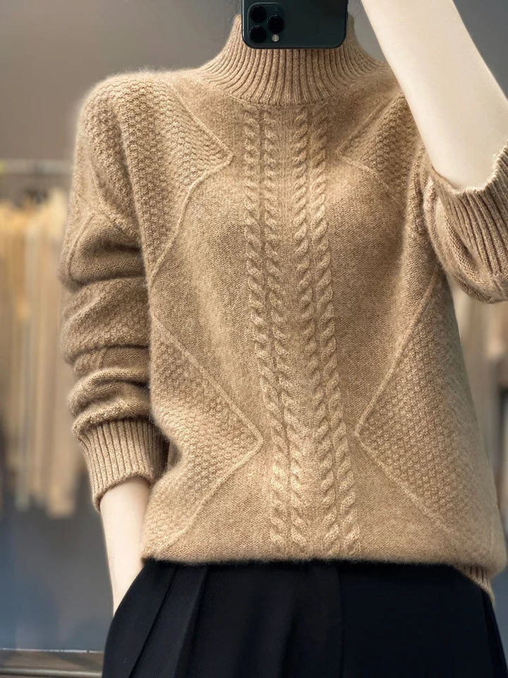 Women's Jumper | Oversized Knit | Winter - Beige