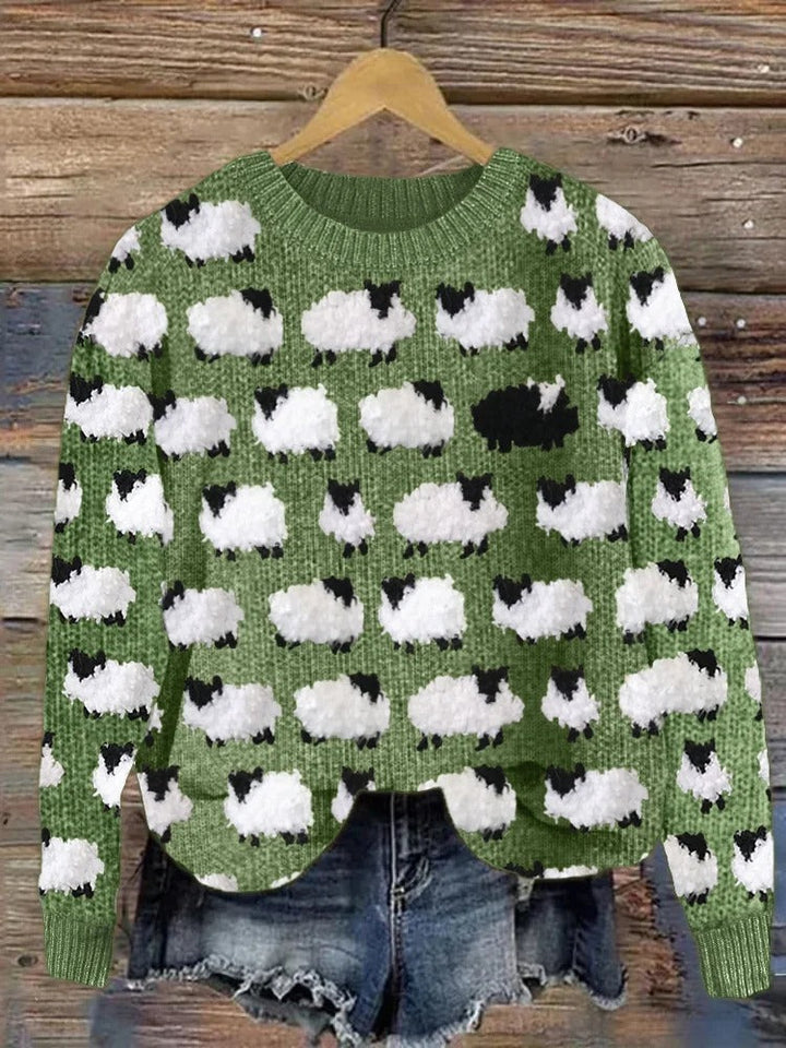 Women's Jumper | Tree Pattern | Winter - Green