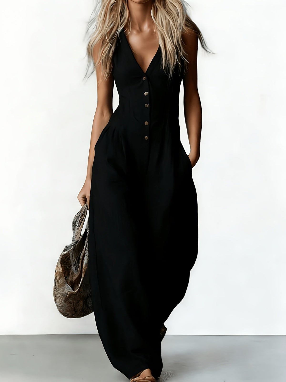 Women's Jumpsuit - Effortless Elegance & Comfort | Summer - Black