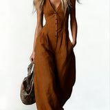Women's Jumpsuit - Effortless Elegance & Comfort | Summer - Brown