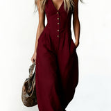 Women's Jumpsuit - Effortless Elegance & Comfort | Summer - Red