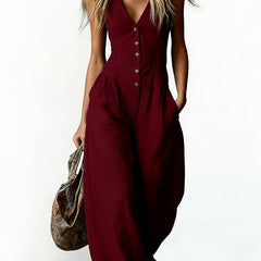 Women's Jumpsuit - Effortless Elegance & Comfort | Summer - Red