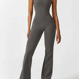 Women's Jumpsuit | Flared | Racerback Design | Summer - Gray