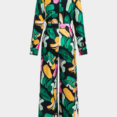 Women's Jumpsuit | Long | Abstract Print | Tie Belt | Summer