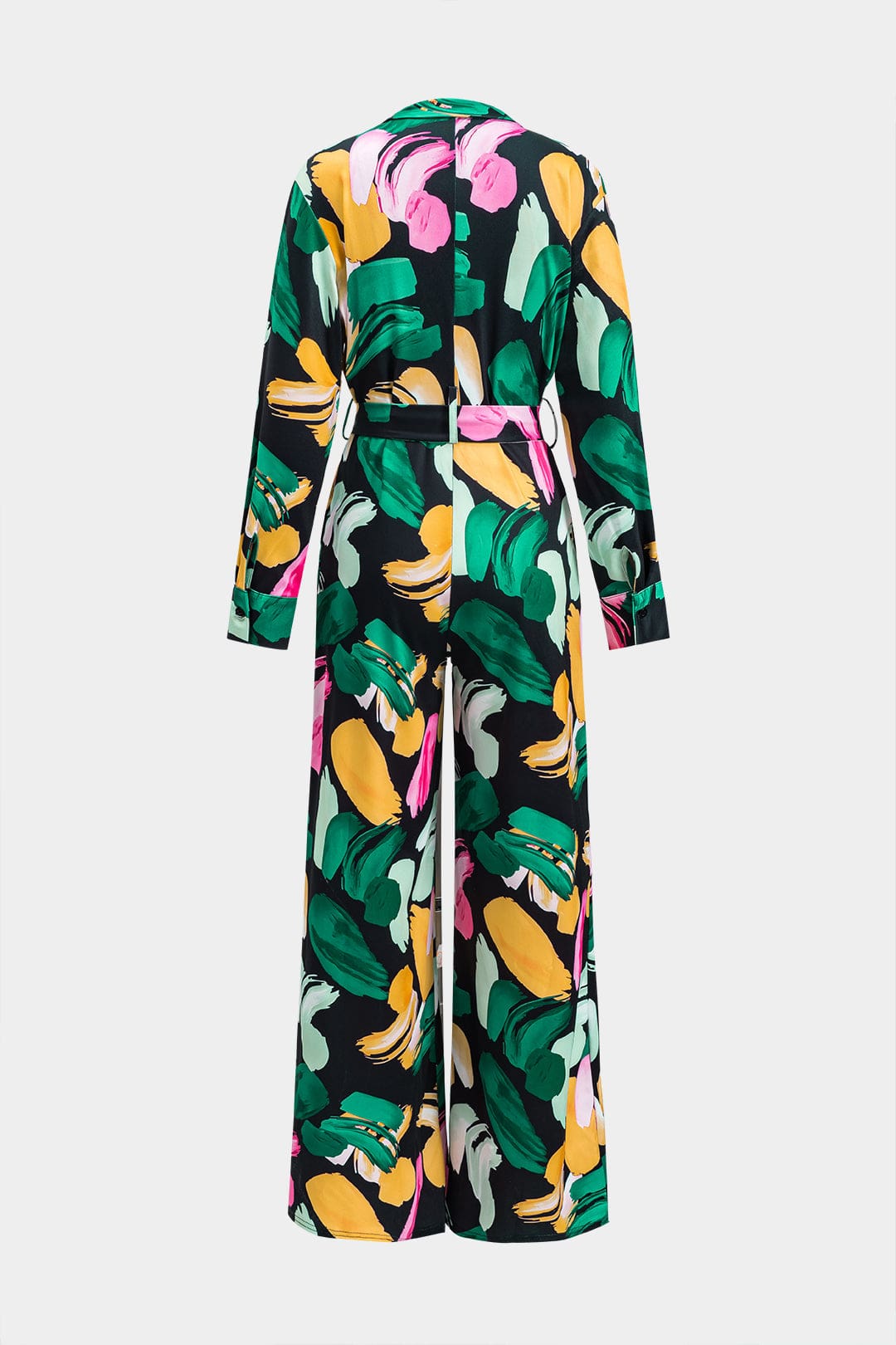 Women's Jumpsuit | Long | Abstract Print | Tie Belt | Summer