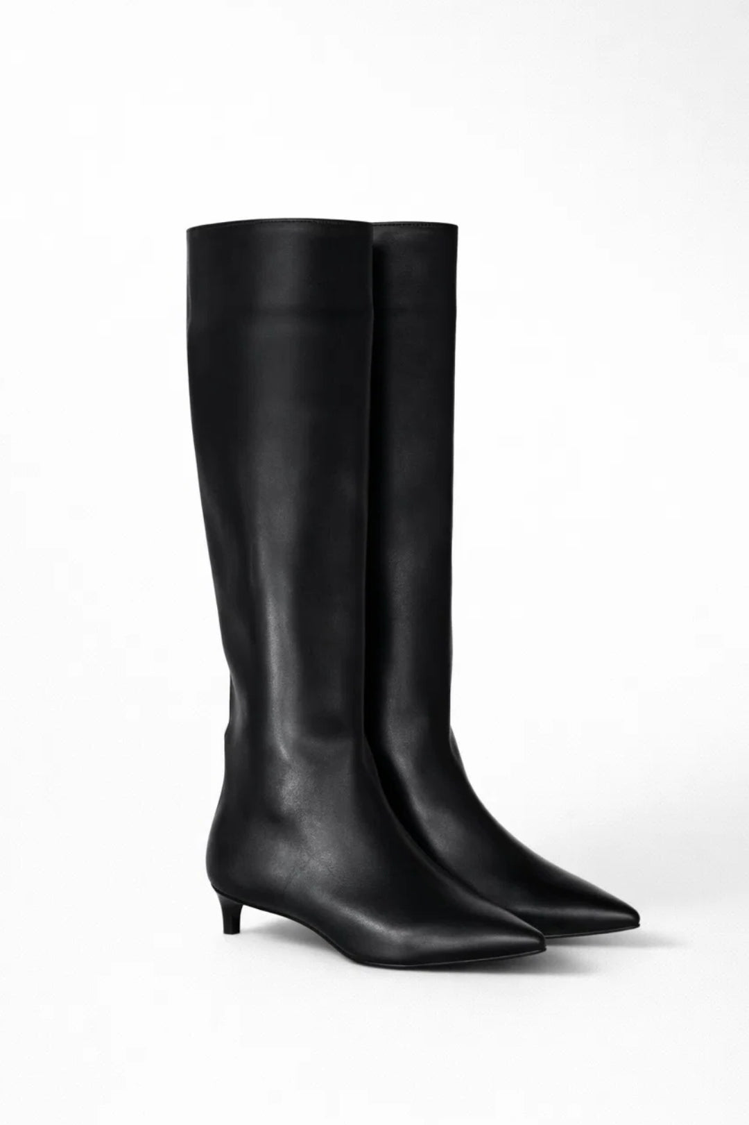 Women's Kitten Heel Boots | Pointed Toe | Autumn - Black