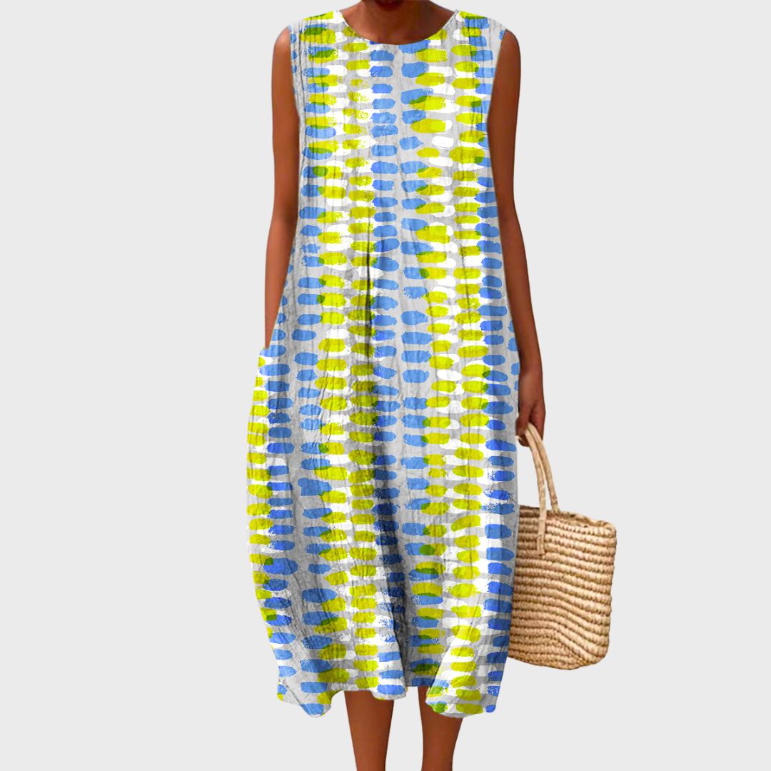 Women's Knee-Length Dress - Flowing Comfort | Summer - Multicolor 2