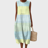 Women's Knee-Length Dress - Flowing Comfort | Summer - Multicolor