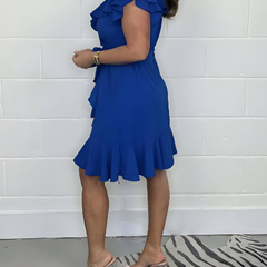 Women's Knee-Length Dress | Ruches | V-Neck | Summer