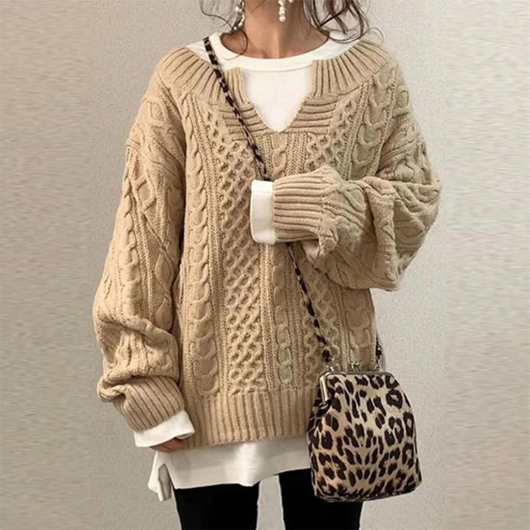 Women's Knit Comfort Sweater - Cozy Everyday Layer | Autumn - Khaki