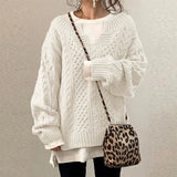 Women's Knit Comfort Sweater - Cozy Everyday Layer | Autumn - White