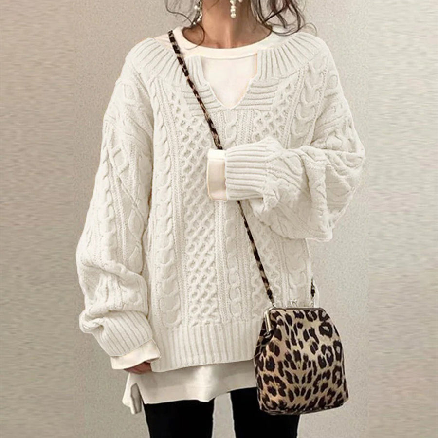 Women's Knit Comfort Sweater - Cozy Everyday Layer | Fall - White