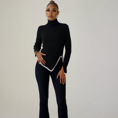 Women's Knit Sweater | Asymmetrical Hem | Winter