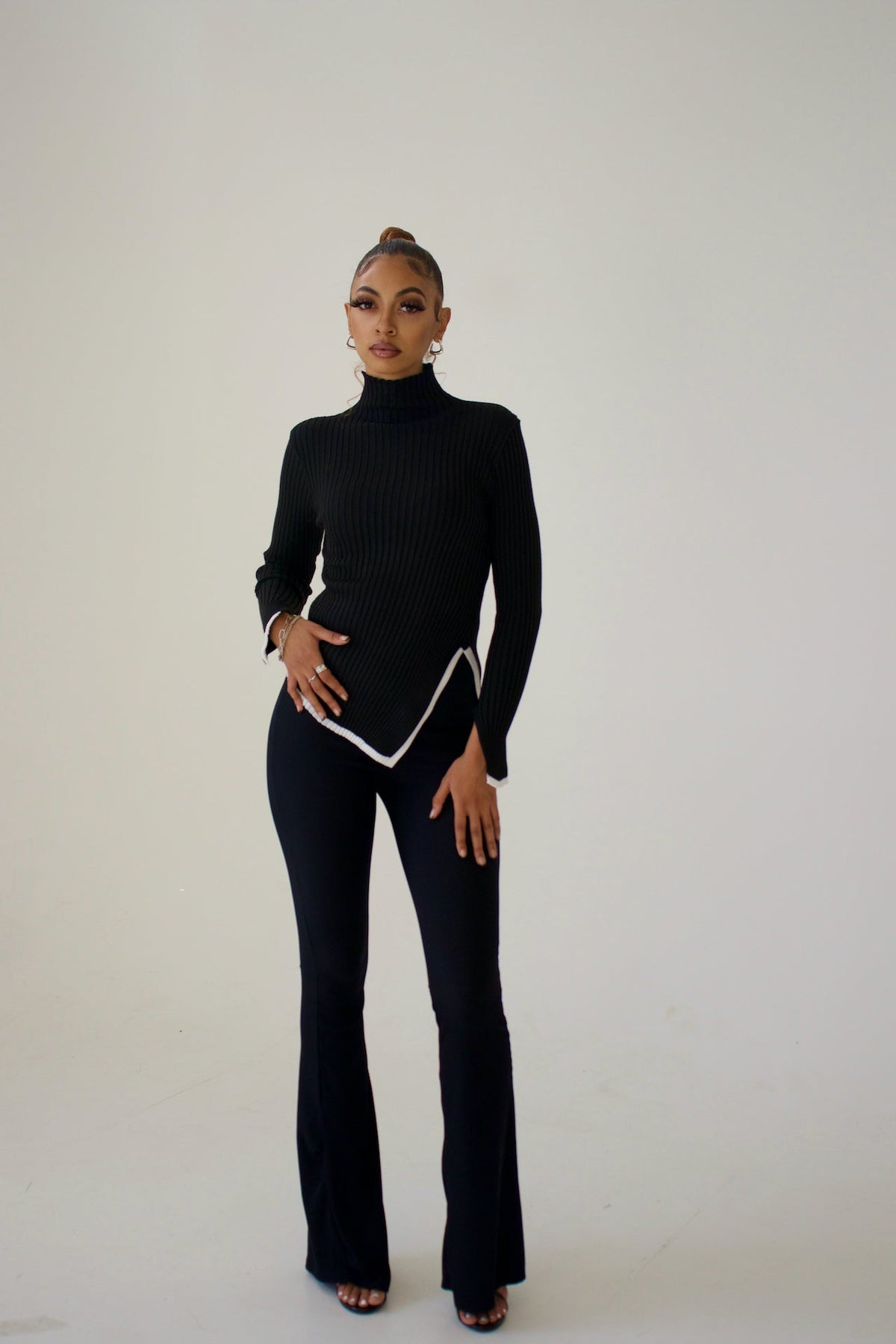 Women's Knit Sweater | Asymmetrical Hem | Winter