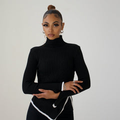 Women's Knit Sweater | Asymmetrical Hem | Winter