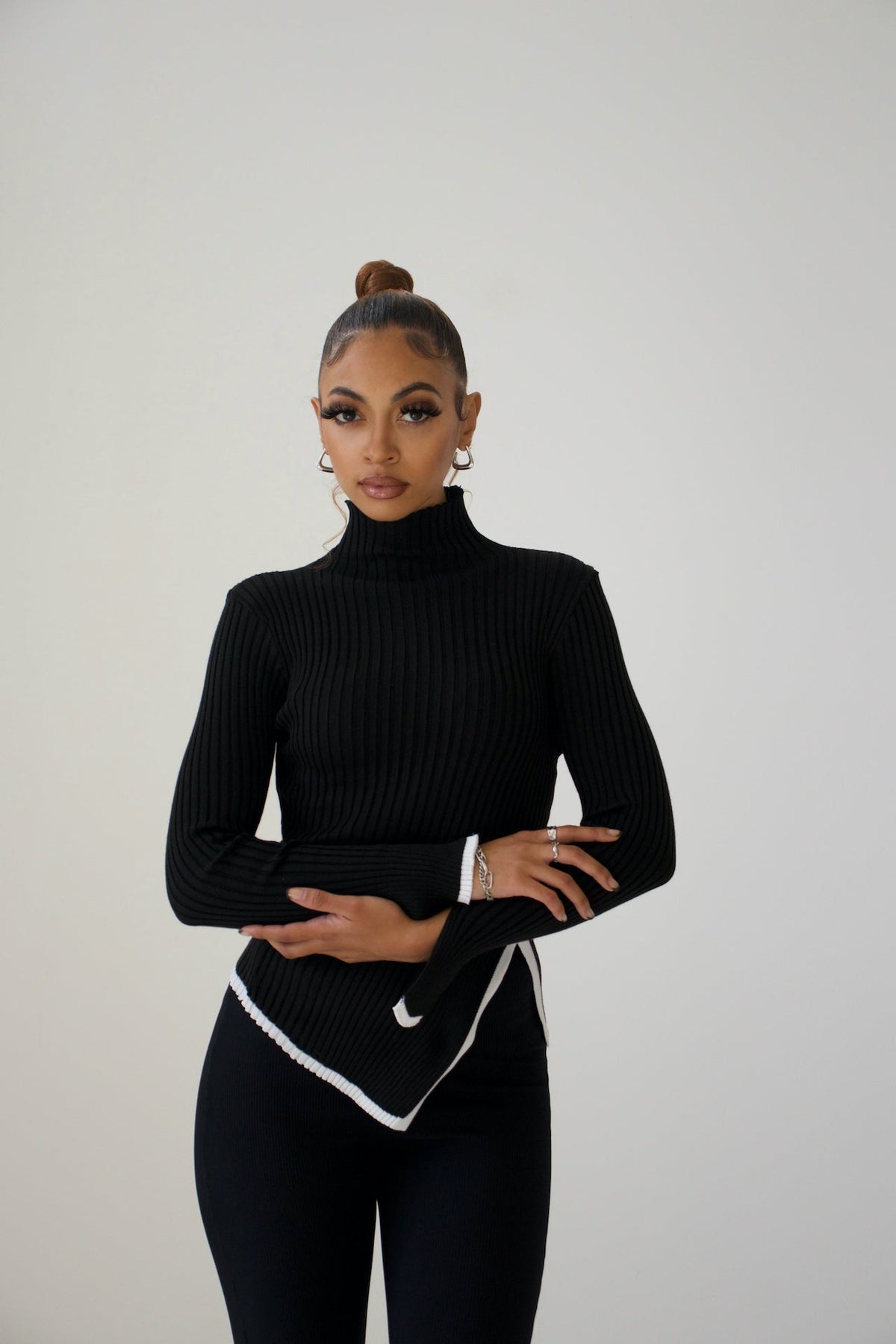 Women's Knit Sweater | Asymmetrical Hem | Winter