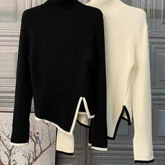 Women's Knit Sweater | Asymmetrical Hem | Winter