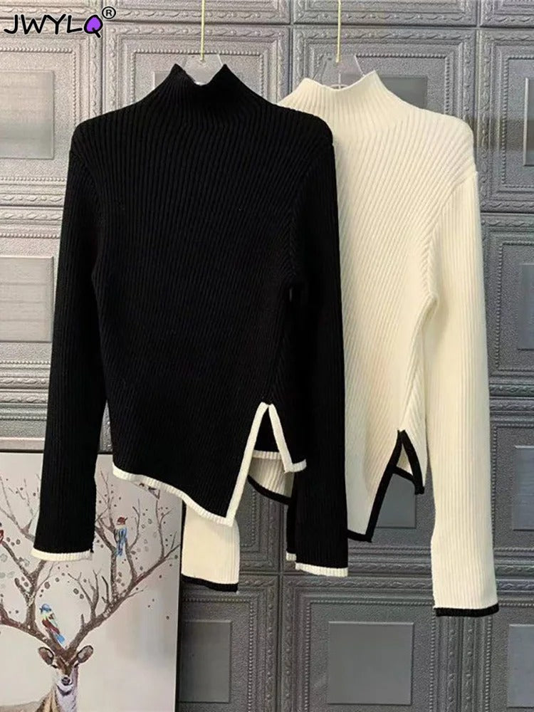 Women's Knit Sweater | Asymmetrical Hem | Winter