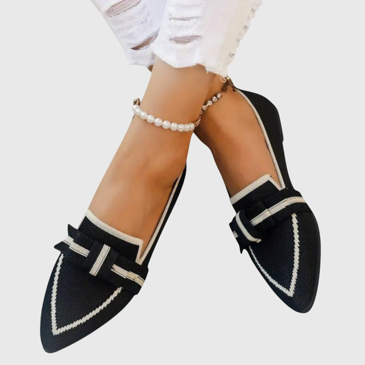 Women's Knot Flat Shoes - Comfortable Everyday Style | Spring - Black