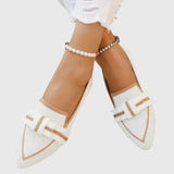 Women's Knot Flat Shoes - Comfortable Everyday Style | Spring - White